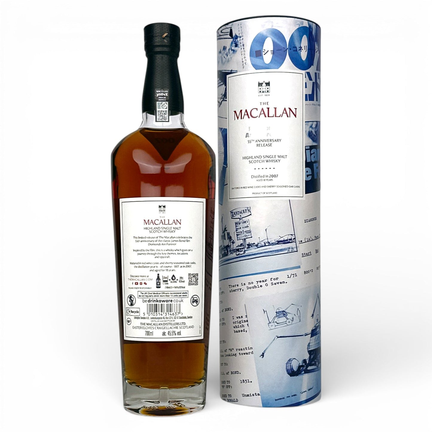 2007 Macallan 18 Year Old Diamonds Are Forever 55th Anniversary