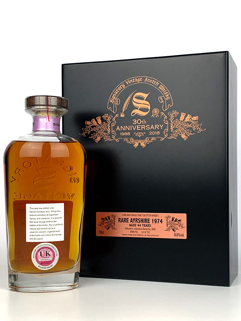 1974 Rare Ayrshire 44 Year Old Signatory Vintage 30th Anniversary