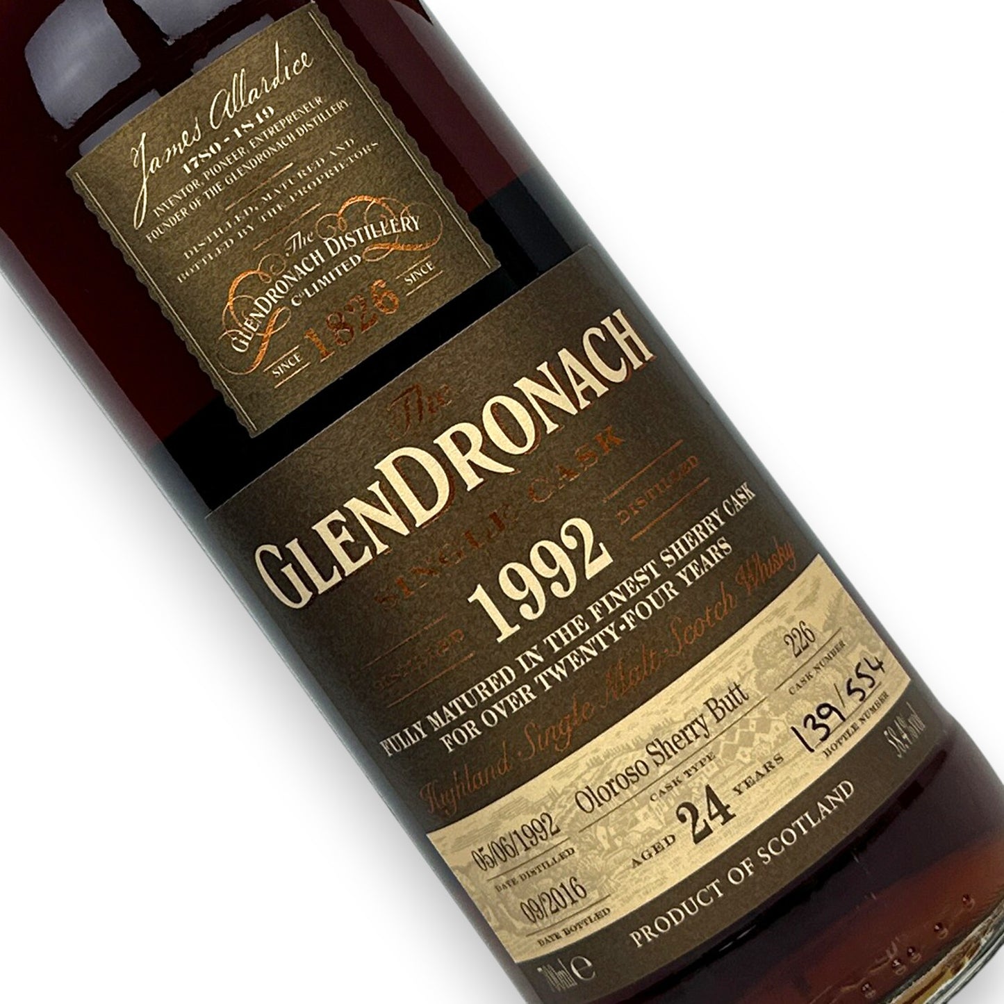 1992 Glendronach 24 Year Old Single Cask #226 Oloroso Sherry Butt